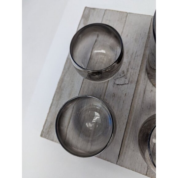 Dorothy Thorpe Set of 4 Roly Poly Glasses w/ Ice Bucket Silver Fade Ombre - Picture 5 of 9